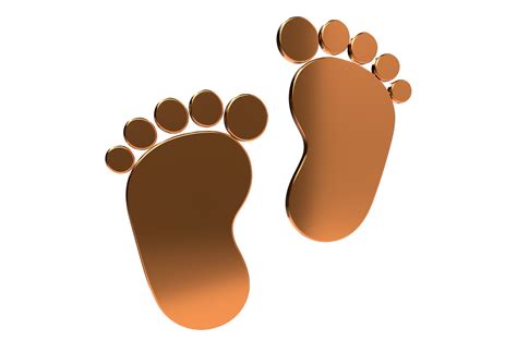 3D Render Baby Foot Bare Foot Heart Icon Transparent Background PNG