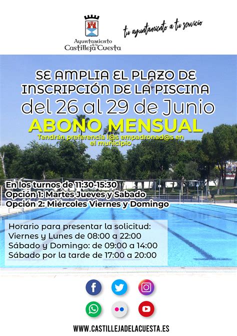 Se amplía el plazo de inscripción de la Piscina Municipal