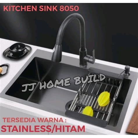 Jual Kitchen Sink Stainless Hitam Black Paket Lengkap Bak Cuci