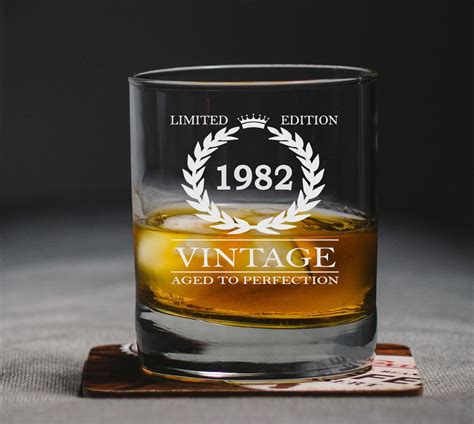 40th Birthday Whiskey Glass With Heavy Base Great Engraved Etsy