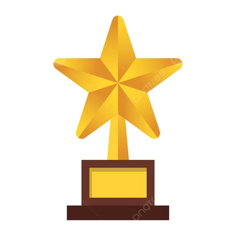 Star Trophy For Champion Vector Illustration Trophy Champion Winner