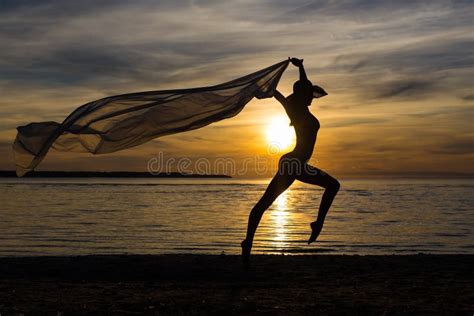 Silhouette Of Slim Girl In Bikini Walking On The Beach Stock Photo Image Of Resort Holiday