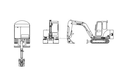 Bobcat Mini Excavator Free Cad Drawings