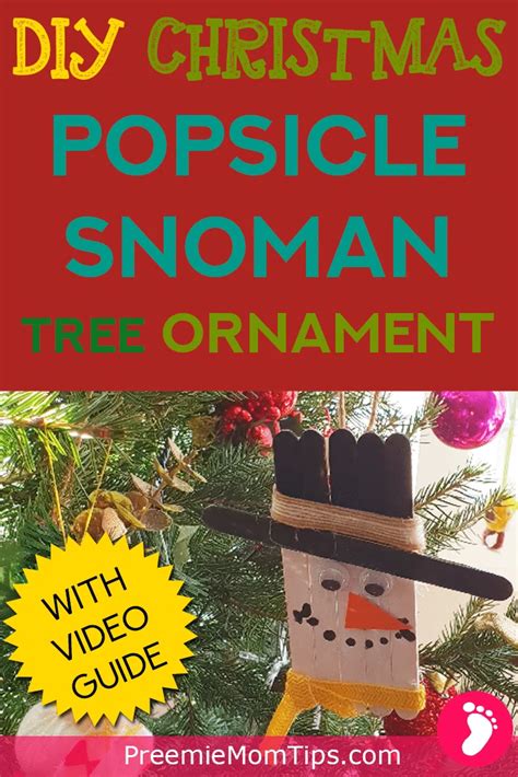 Easy Christmas Craft Diy Popsicle Snowman Tree Ornament For Children