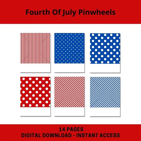 Fourth Of July Pinwheels Premium Printables And Planners