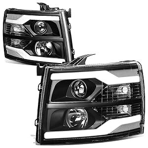 DNA Motoring HL HPL CSIL07 G2 BK CL1 Black Housing Projector Headlights