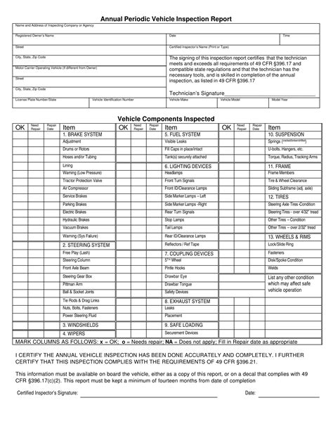 Blank Dot Vehicle Inspection Forms Fill Out And Print PDFs