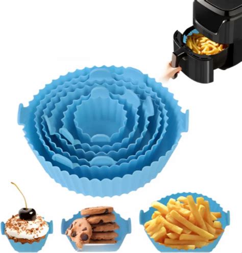 Air Fryer Silicone Pot Reusable Non Stick Basket Baking Tray Heat