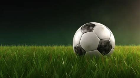 Clipping Path Included Grass Field Banner With 3d Rendered Soccer Ball