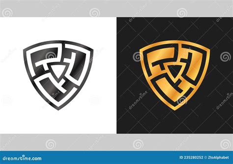 Shield Logo Letter R Security Emblem Stock Vector Illustration Of