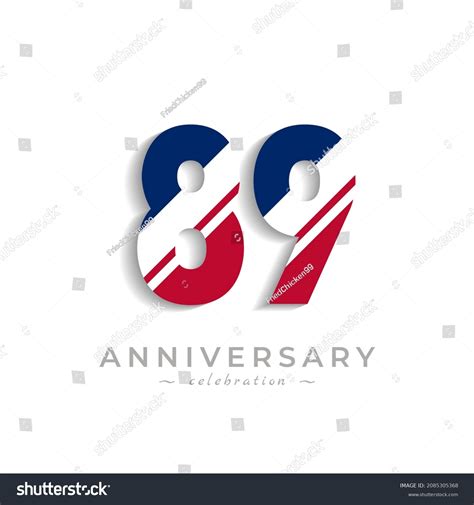 89 Year Anniversary Celebration White Slash Stock Vector (Royalty Free ...