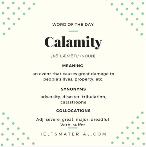 Calamity World Of The Day For Ielts