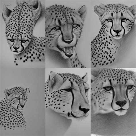 A Pencil Drawing Of A Cheetah In The Tundra Highly Stable Diffusion