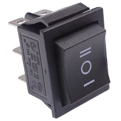 On Off On Momentary Large Black Rectangle Rocker Switch Pin Dpdt