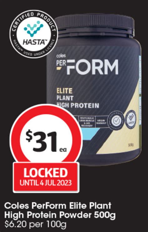 Coles PerForm Elite Plant High Protein Powder 500g Offer At Coles