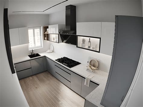 Grey And White Kitchen on Behance