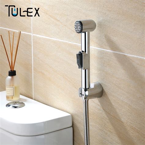 Tulex Toilet Bidet Shower Head Hand Sprayer Shattaf Bathroom Chrome Plated Wholesale Retail