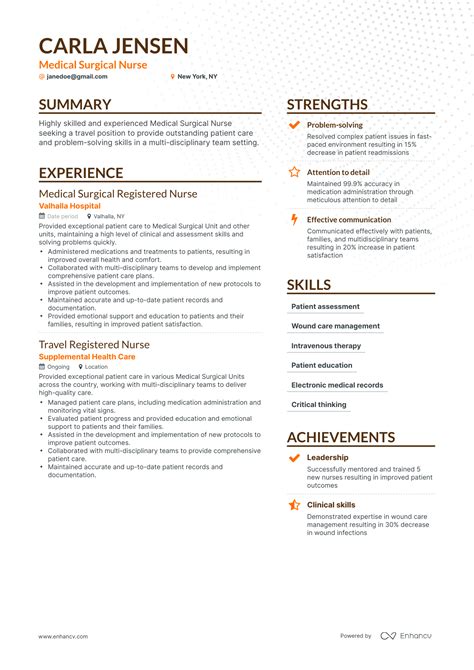 5 Medical Surgical Nurse Resume Examples And Guide For 2023