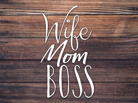 Wife Mom Boss Cup Car Window Decal At Home Mom Decal Mama Etsy