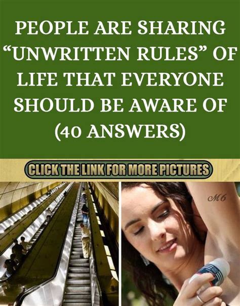 People Are Sharing Unwritten Rules Of Life That Everyone Should Be