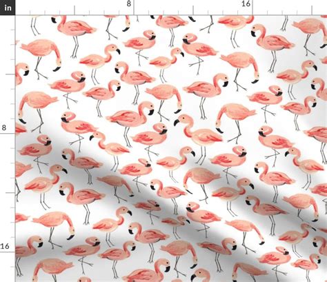 Pink Watercolor Flamingo Fabric Flamingo Party large by Shelbyallison ...