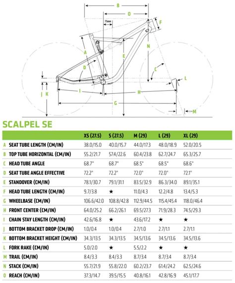 Cannondale Scalpel Size Chart A Visual Reference Of Charts Chart Master