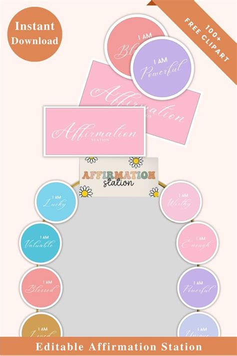 Affirmation Station Printable Notes Surprise Notes Printable Cards