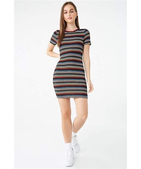 Forever 21（フォーエバー トゥエンティーワン）の「forever 21 Striped Bodycon T Shirt Dress