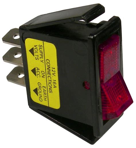 Pico Pt Volt On Off Red Illuminated Rocker Switch Flush