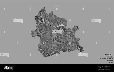 Area of Kardzhali, province of Bulgaria, isolated on a solid background ...