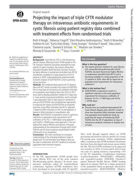 Pdf Projecting The Impact Of Triple Cftr Modulator Therapy On