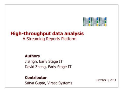 High Throughput Data Analysis | PPT