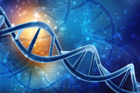 D Render Of Dna Structure In Medical Technology Background Concept Of