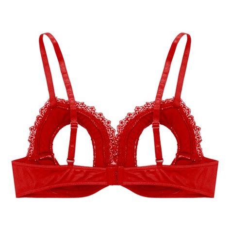 Woman S Sexy Lace Mesh Open Nipple Bra Wire Free Push Up Bras Bralette Lingerie EBay