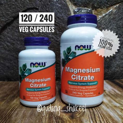 Promo Now Magnesium Citrate Veg Capsules Diskon Di