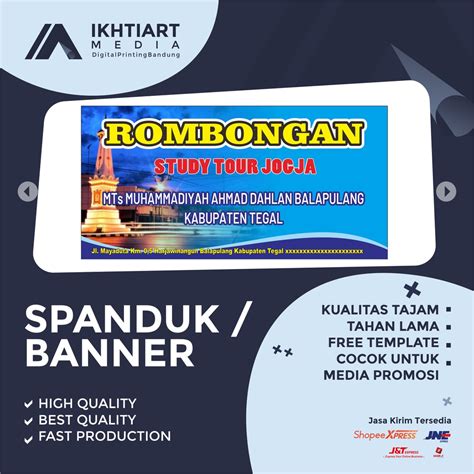 Jual Spanduk Banner Backdrop Study Tour X Cm Shopee Indonesia