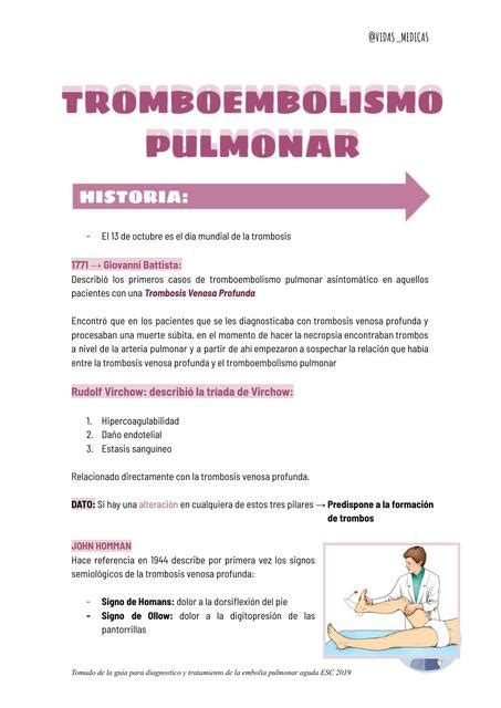 Tromboembolismo Pulmonar Vidas Medicas Udocz