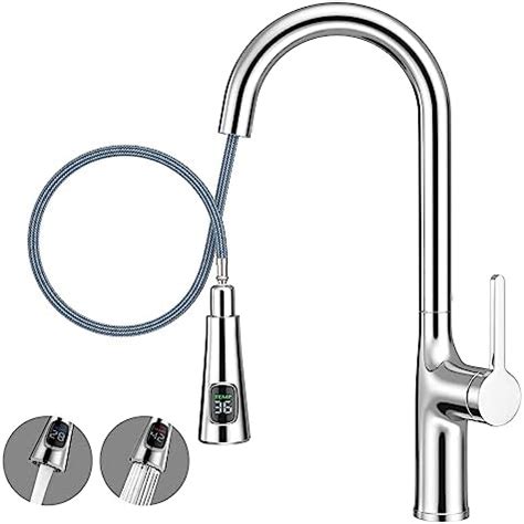 Ibergrif M Kitchen Sink Taps Mixer With Pull Out Spray High Arc