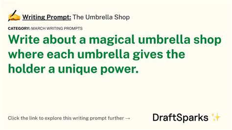 Writing Prompt The Umbrella Shop DraftSparks