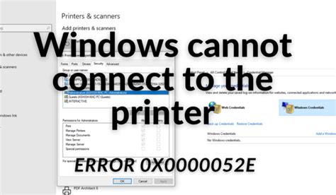 O Windows Não Pode Se Conectar à Impressora 0x0000052e Falha Na Operação