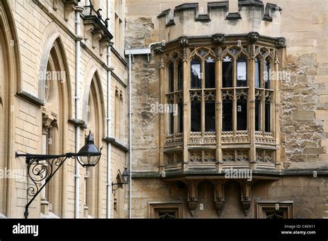 Oxford University Balliol College Oriel window of old library Stock Photo - Alamy