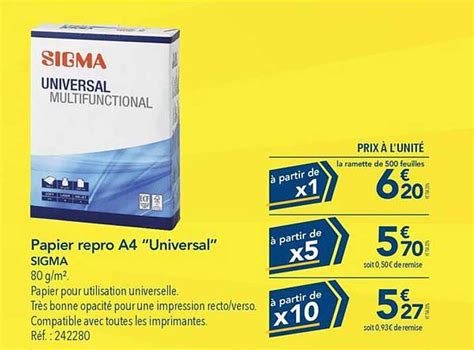 Promo Papier Repro A Universal Sigma Chez Metro Icatalogue Fr