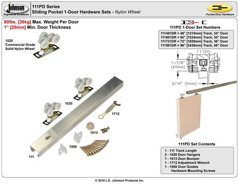 Johnson Hardware 111PD Pocket Door Hardware Johnsonhardware