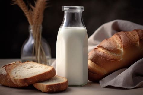 Una Botella De Leche Junto A Una Botella De Leche Foto Premium