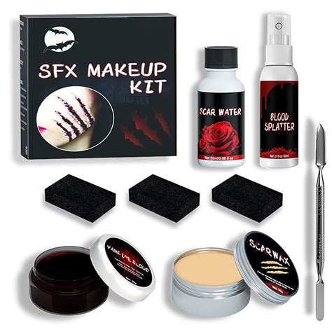 Buy Halloween SFX Makeup Kit,Scars Wax,Fake Blood Gel,Fake Blood Spray ...