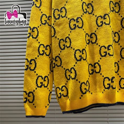 Gucci Gg Wool Jacquard Sweater Yellow S 2xl Model16163447 0