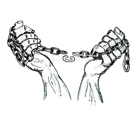 Hands In Chains Sketch Stock Illustration Illustration Of Concept