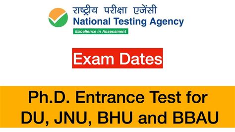 Ph D Entrance Test For Du Jnu Bhu And Bbau Exam Dates