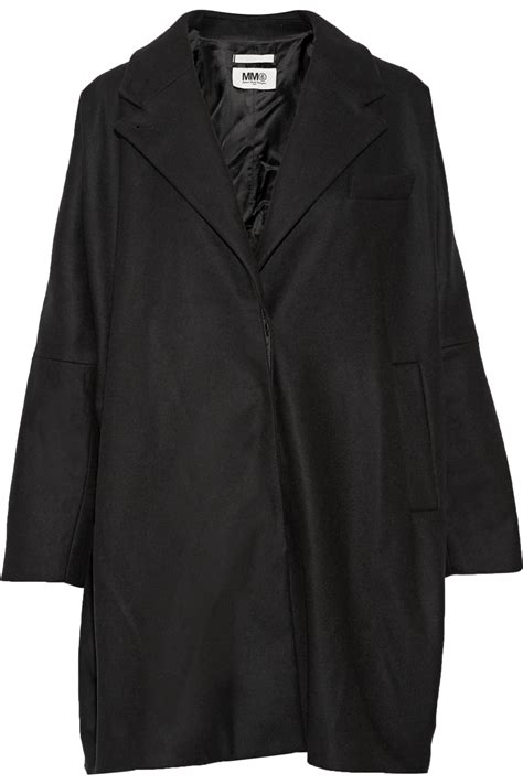 Mm6 By Maison Martin Margiela Wool Blend Coat In Black Lyst