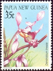 Stamp Dendrobium Lineale Papua New Guinea Native Orchids Mi Pg